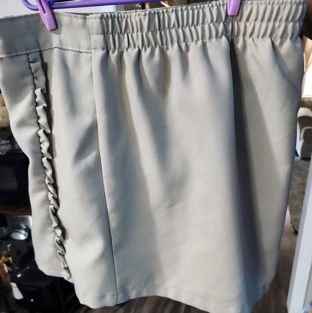 Light Gray Ruffle Trim Skirt